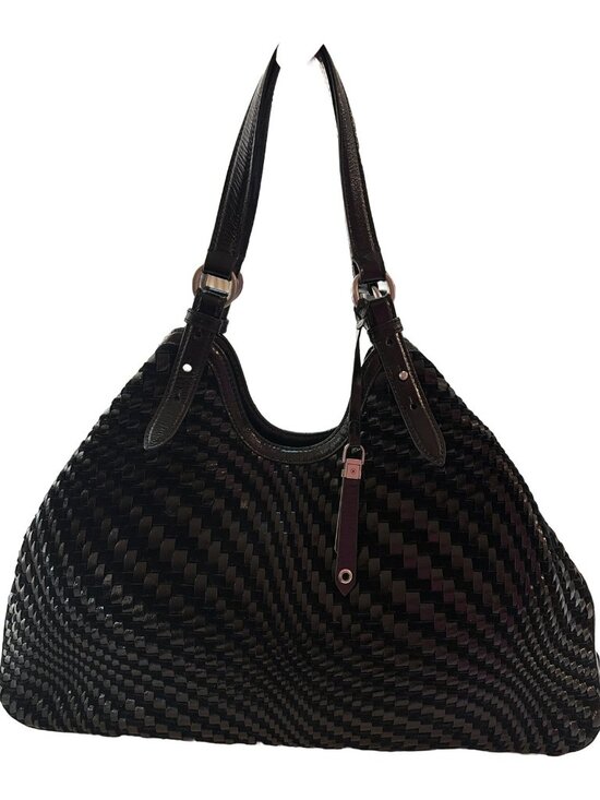 Cole Haan Handbags - Cole Haan Black Woven Leather Hobo Shoulder Bag